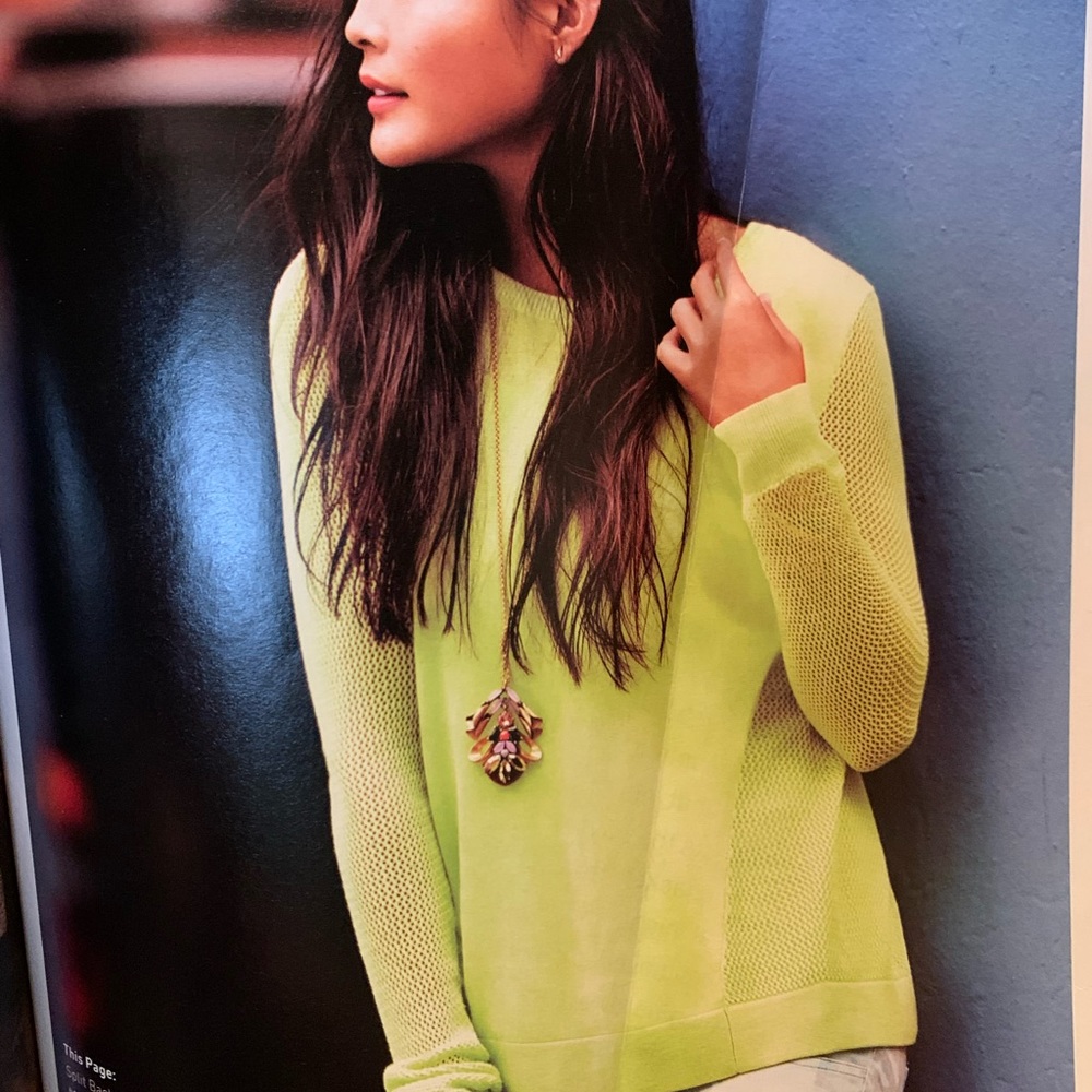 Cabi Size 8 Split Back Pullover. Citrus Yellow Lo… - image 8